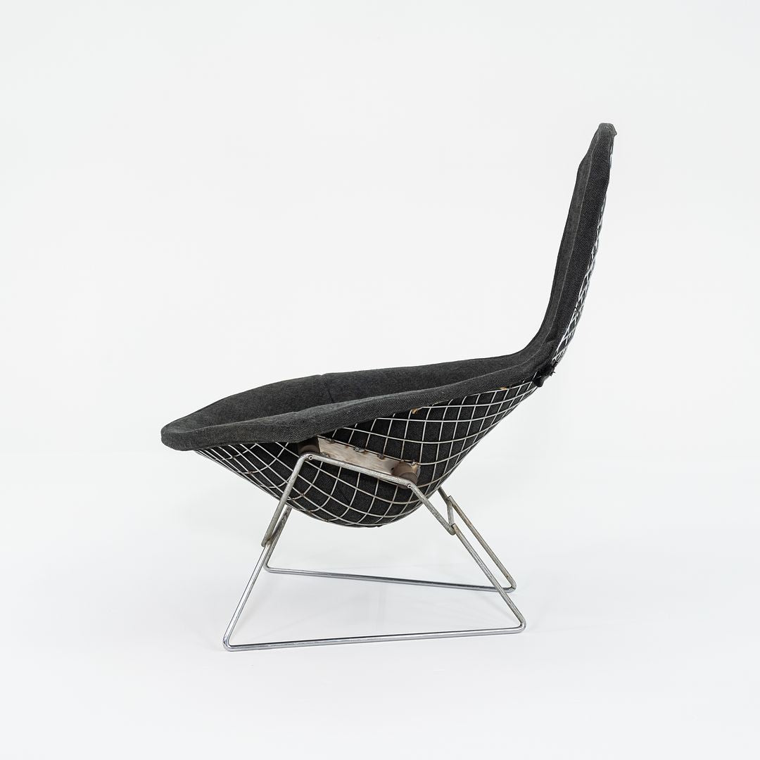 1961 423LU Bertoia Bird Chair
424YU Bertoia Bird Ottoman by Harry Bertoia for Knoll Steel, Rubber, Padding, Fabric