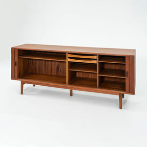 1960S Model-37 Tambour-Door Teak Credenza Cabinet By Arne Vodder For Sibast Mobler Teak