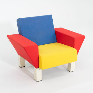 1990s Westside Lounge Chair by Ettore Sottsass for Knoll Studio in Multi-Color Fabric