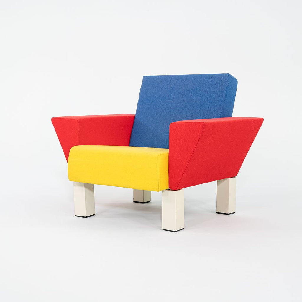 1990s Westside Lounge Chair by Ettore Sottsass for Knoll Studio in Multi-Color Fabric