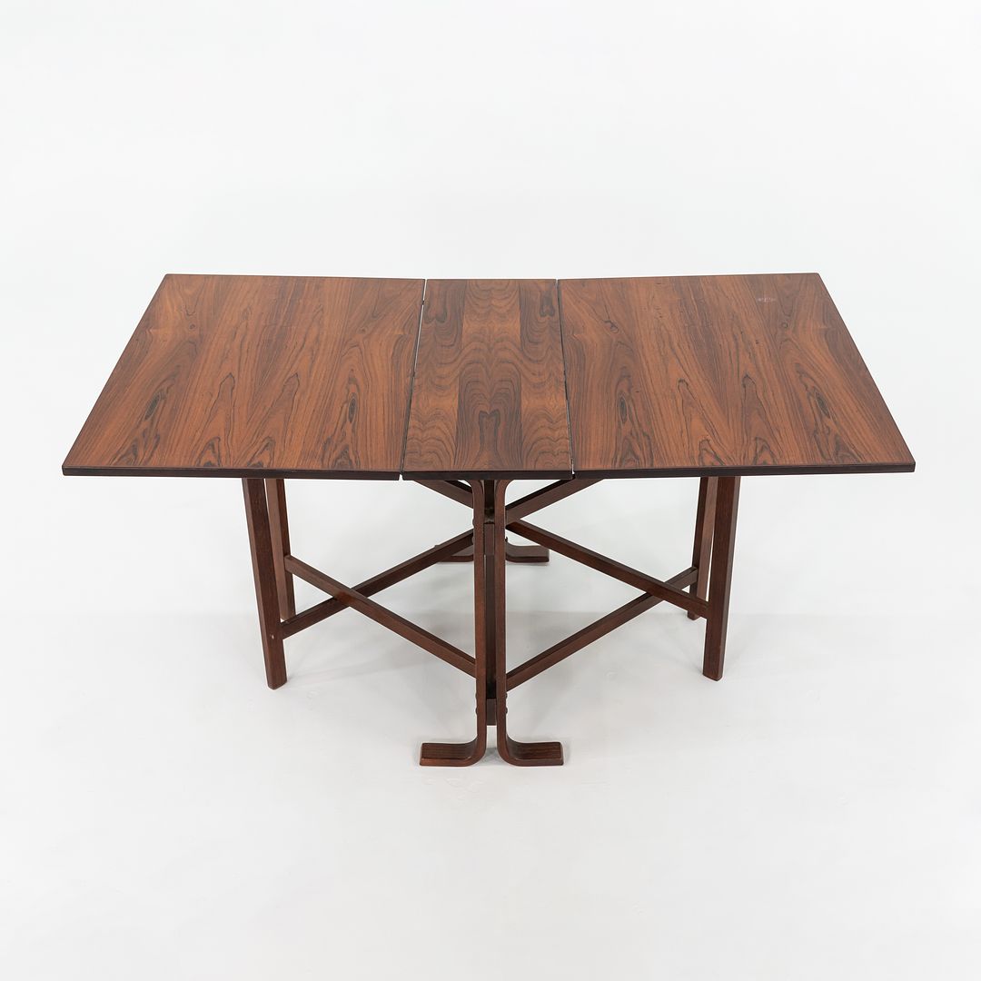 1979 Norwegian Bendt Winge for Kleppe Mobelfabrik Rosewood Drop Leaf Dining Table