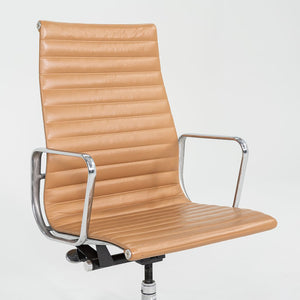 C. 2005 Herman Miller Eames Aluminum Group Executive Desk Chair in Tan Leather 2x Available