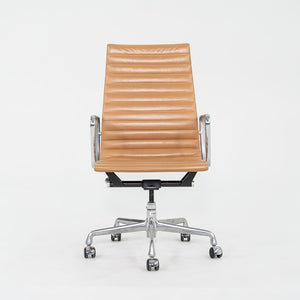 C. 2005 Herman Miller Eames Aluminum Group Executive Desk Chair in Tan Leather 2x Available