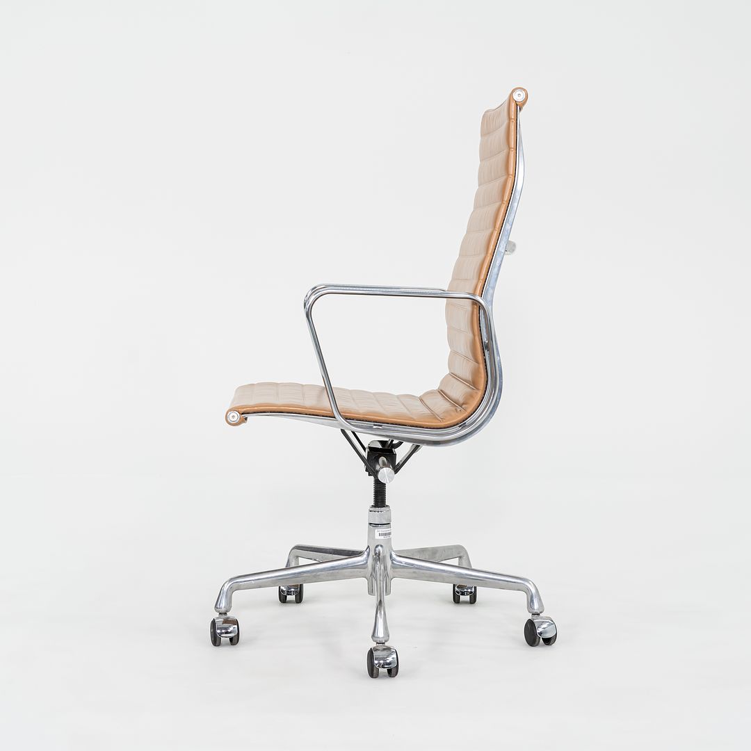 C. 2005 Herman Miller Eames Aluminum Group Executive Desk Chair in Tan Leather 2x Available