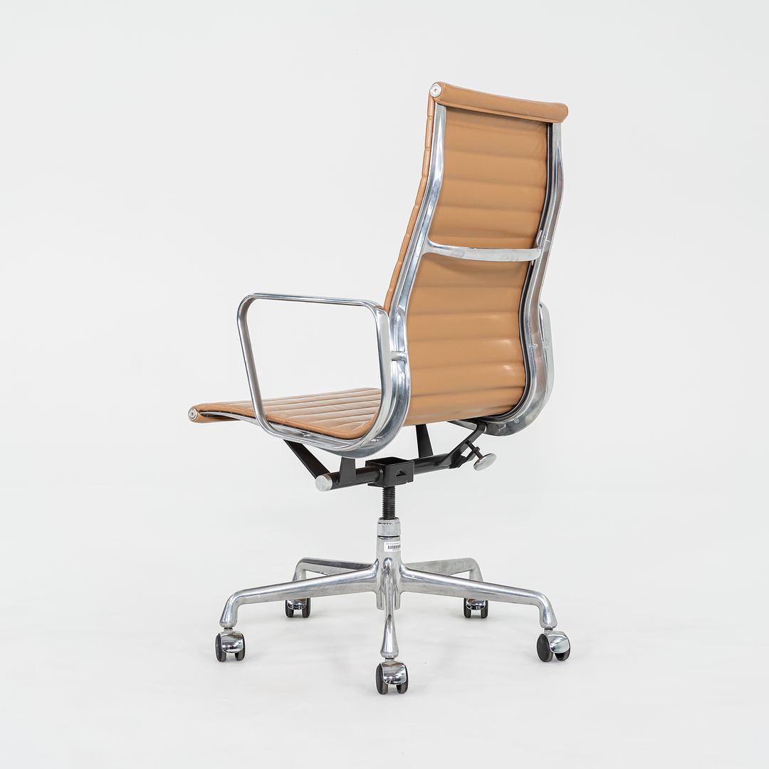 C. 2005 Herman Miller Eames Aluminum Group Executive Desk Chair in Tan Leather 2x Available