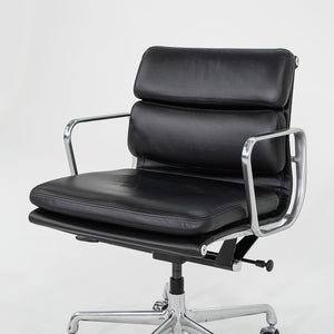 SOLD 2017 Soft Pad Management Chair, EA435 by Ray and Charles Eames for Herman Miller in Black Leather with Pneumatic 4x Available