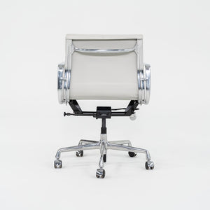 2019 Herman Miller Eames Soft Pad Management Desk Chair in Off-White Leather with Pneumatic Base EA435 2x Available