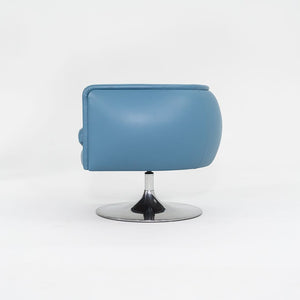 2010s D'Urso Swivel Chair, Model 2165 by Joe D'Urso for Knoll in Blue Leather 6x Available