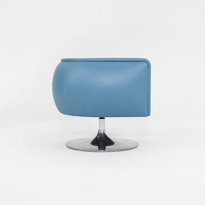 2010s D'Urso Swivel Chair, Model 2165 by Joe D'Urso for Knoll in Blue Leather 6x Available