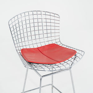 2010s Bertoia Counter Stool 426C by Harry Bertoia for Knoll in Chrome with Red Seat Pads 1x Available