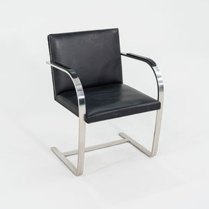 1960s Brno Chair, Model MR50 by Mies van der Rohe and Lily Reich for Knoll in Polished Stainless Steel and Black Leather 6x Available