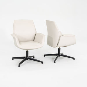 2015 Pair of Jean-Marie Massaud for Poltrona Frau Downtown Arm Chairs in Stucco Pelle Frau Leather