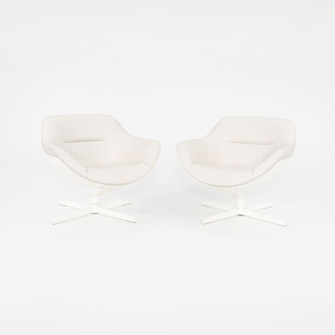 2015 Pair of Auckland 277 Lounge Chairs by Jean-Marie Massaud for Cassina in White Leather