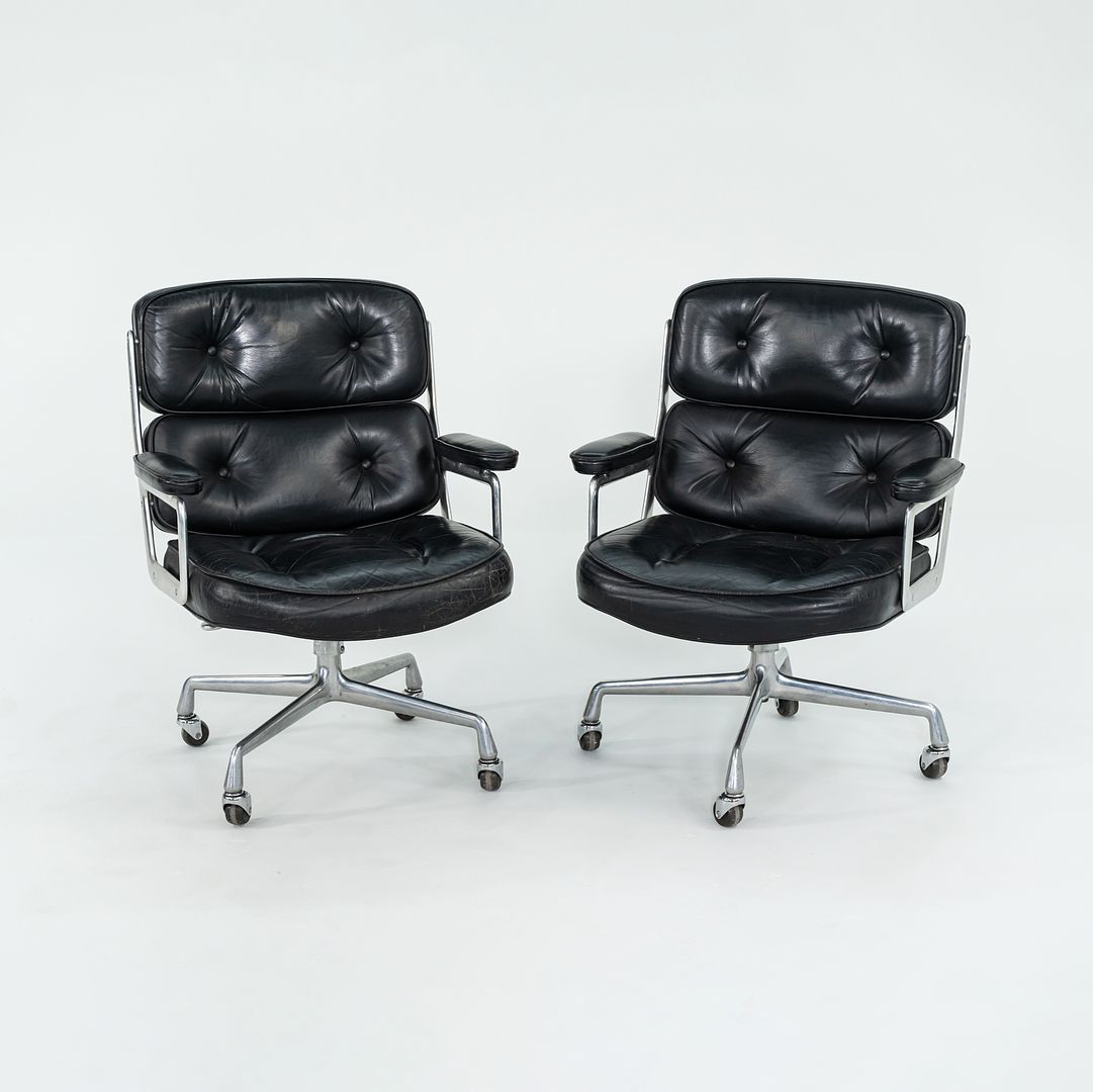 1968 Time Life Executive Desk Chair, Model 3474 by Charles and Ray Eames for Herman Miller in Black Leather with 4-Star Base 12+ Available