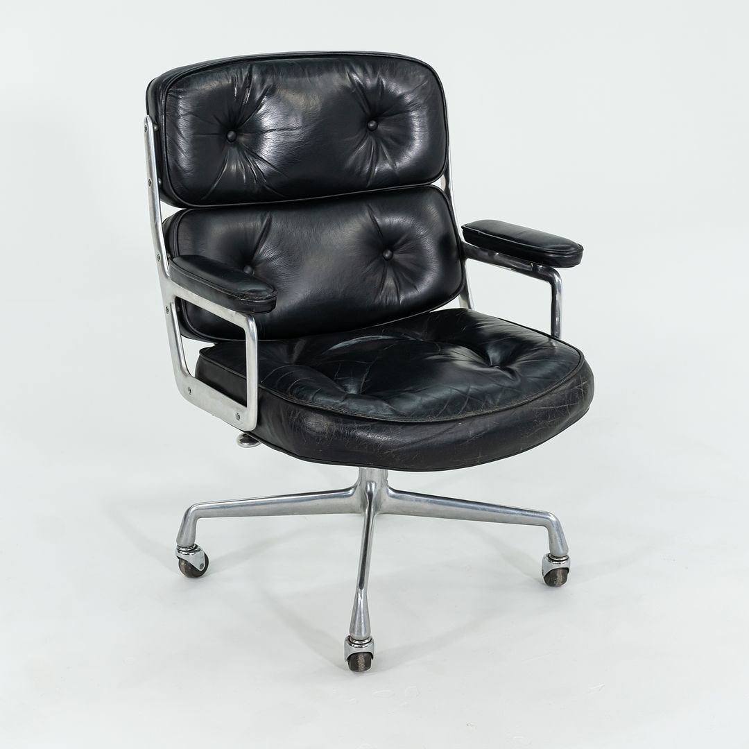 1968 Time Life Executive Desk Chair, Model 3474 by Charles and Ray Eames for Herman Miller in Black Leather with 4-Star Base 12+ Available