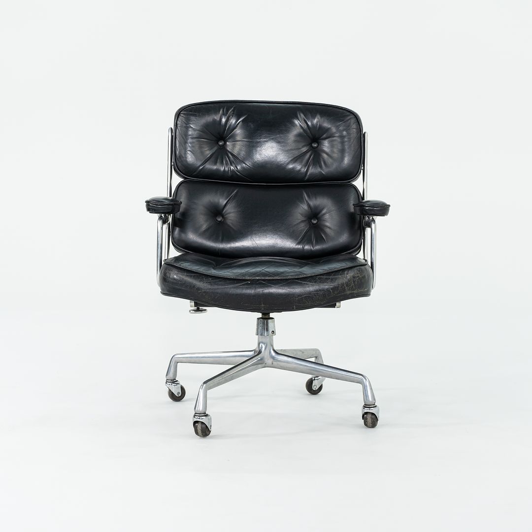 1968 Time Life Executive Desk Chair, Model 3474 by Charles and Ray Eames for Herman Miller in Black Leather with 4-Star Base 12+ Available