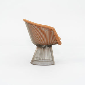 1960s Platner Lounge Chair, Model 1715L by Warren Platner for Knoll in Nickel Steel with Orange Fabric 4x Available