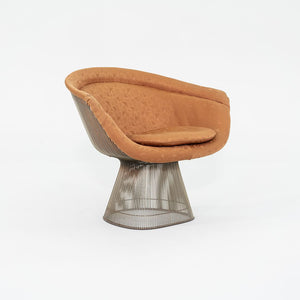 1960s Platner Lounge Chair, Model 1715L by Warren Platner for Knoll in Nickel Steel with Orange Fabric 4x Available