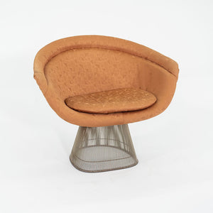 1960s Platner Lounge Chair, Model 1715L by Warren Platner for Knoll in Nickel Steel with Orange Fabric 4x Available