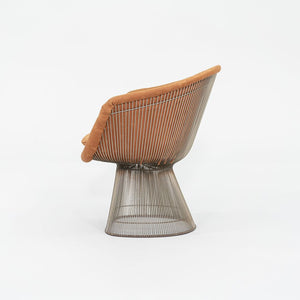 1960s Platner Lounge Chair, Model 1715L by Warren Platner for Knoll in Nickel Steel with Orange Fabric 4x Available