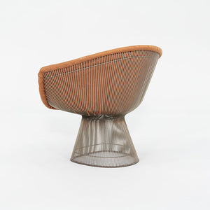 1960s Platner Lounge Chair, Model 1715L by Warren Platner for Knoll in Nickel Steel with Orange Fabric 4x Available