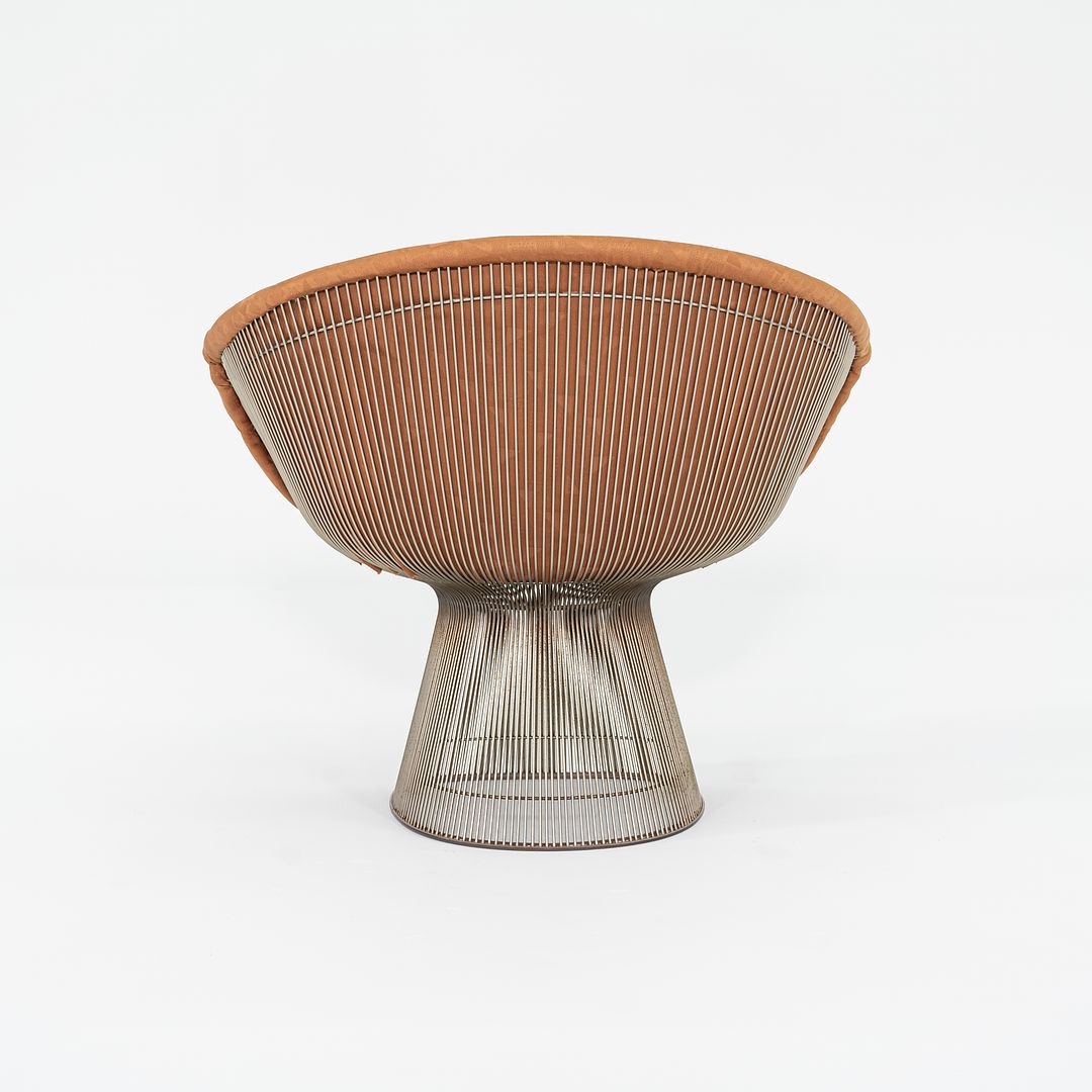 1960s Platner Lounge Chair, Model 1715L by Warren Platner for Knoll in Nickel Steel with Orange Fabric 4x Available