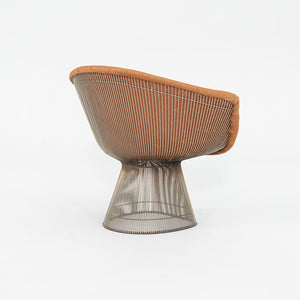 1960s Platner Lounge Chair, Model 1715L by Warren Platner for Knoll in Nickel Steel with Orange Fabric 4x Available