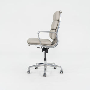 2019 Herman Miller Eames Soft Pad Executive Desk Chair in Bristol Pearl Leather with Pneumatic Base 6x Available