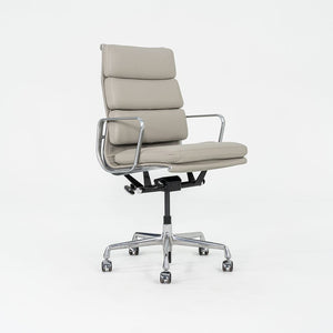 2019 Herman Miller Eames Soft Pad Executive Desk Chair in Bristol Pearl Leather with Pneumatic Base 6x Available