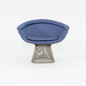 1960s Platner Lounge Chair, Model 1715L by Warren Platner for Knoll in Nickel Steel with Blue Fabric 4x Available