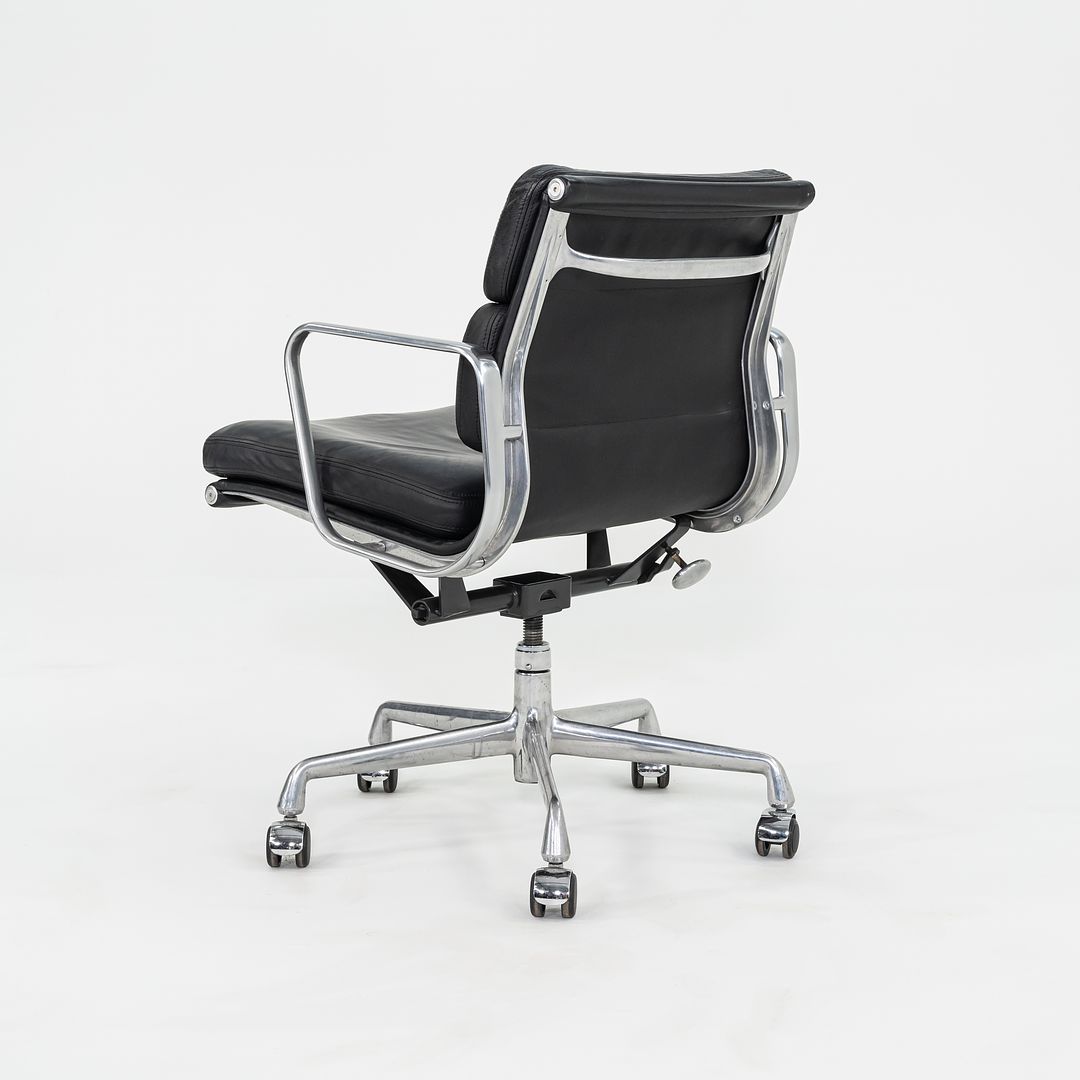 SOLD C. 2000s Herman Miller Eames Soft Pad Management Desk Chairs in Black Leather 12x Available