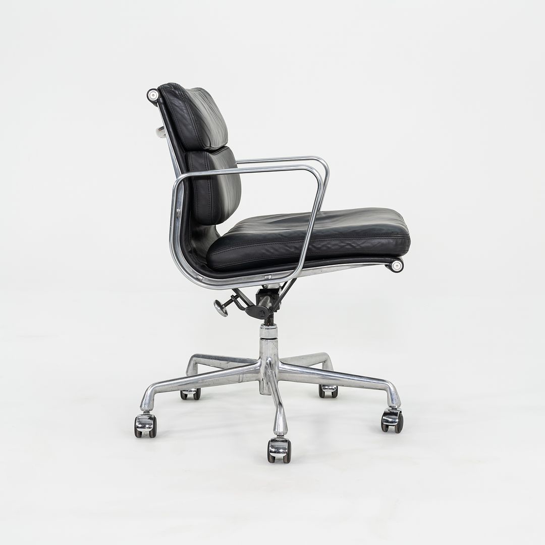 SOLD C. 2000s Herman Miller Eames Soft Pad Management Desk Chairs in Black Leather 12x Available