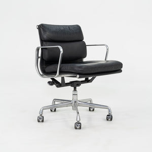 SOLD C. 2000s Herman Miller Eames Soft Pad Management Desk Chairs in Black Leather 12x Available