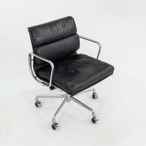 SOLD C. 2000s Herman Miller Eames Soft Pad Management Desk Chairs in Black Leather 12x Available