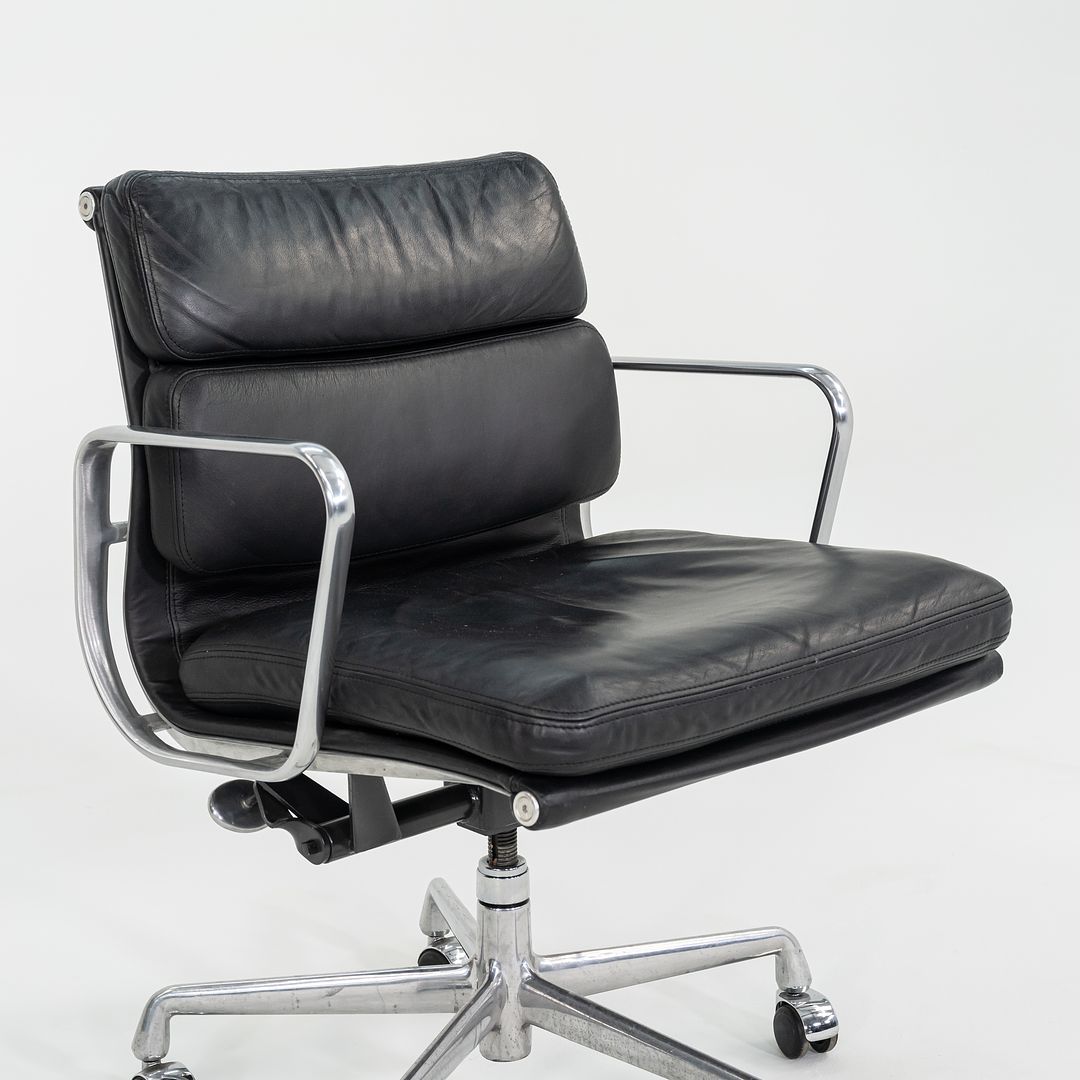 SOLD C. 2000s Herman Miller Eames Soft Pad Management Desk Chairs in Black Leather 12x Available