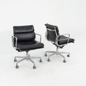 SOLD C. 2000s Herman Miller Eames Soft Pad Management Desk Chairs in Black Leather 12x Available