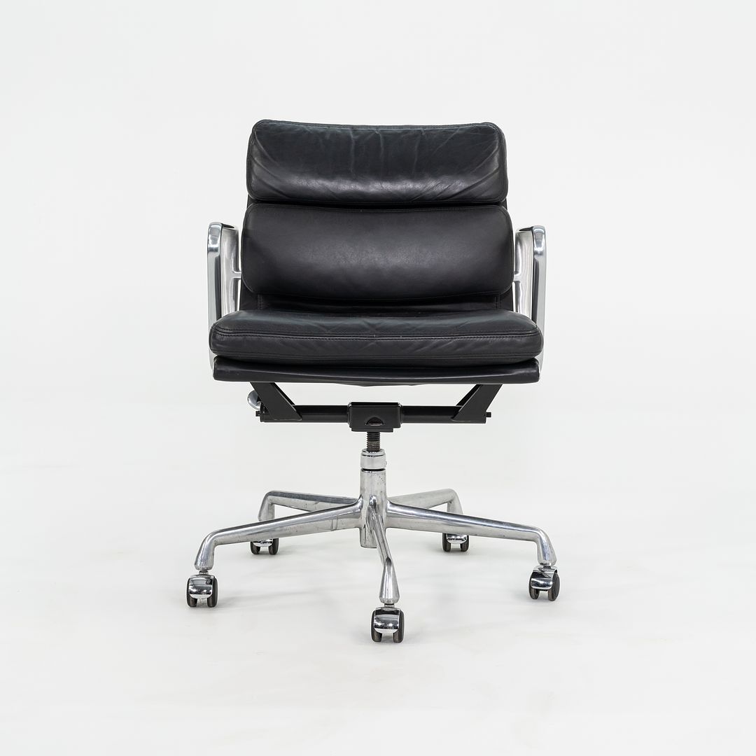 SOLD C. 2000s Herman Miller Eames Soft Pad Management Desk Chairs in Black Leather 12x Available