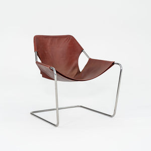 2000s Paulistano Red/Brown Leather and Chrome Lounge Armchair by Paulo Mendes Da Rocha for Objekto