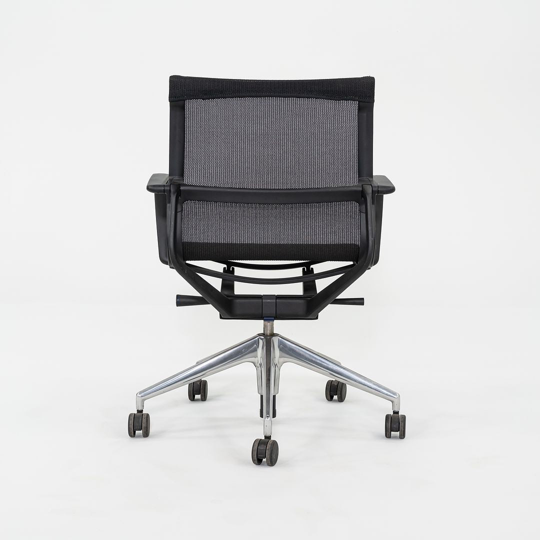 2017 Vitra Physix Rolling Desk Chair by Alberta Meda Black Mesh with Silver Pneumatic Base 3x Available