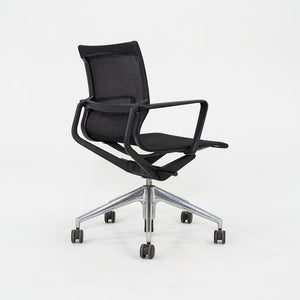 2017 Vitra Physix Rolling Desk Chair by Alberta Meda Black Mesh with Silver Pneumatic Base 3x Available