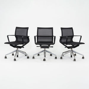 2017 Vitra Physix Rolling Desk Chair by Alberta Meda Black Mesh with Silver Pneumatic Base 3x Available