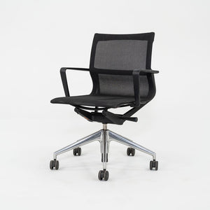 2017 Vitra Physix Rolling Desk Chair by Alberta Meda Black Mesh with Silver Pneumatic Base 3x Available