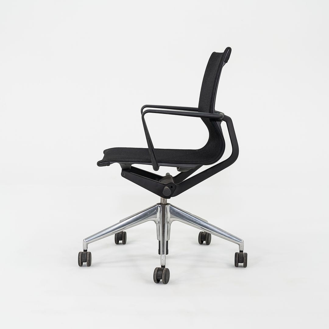 2017 Vitra Physix Rolling Desk Chair by Alberta Meda Black Mesh with Silver Pneumatic Base 3x Available