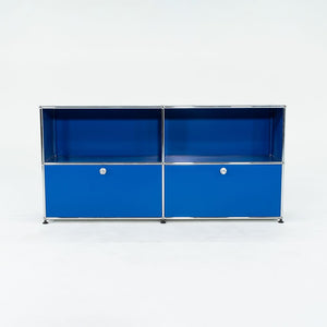 2000s USM Haller Blue C2A Credenza / Cabinet with 2x Pull-out Drawers