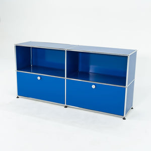 2000s USM Haller Blue C2A Credenza / Cabinet with 2x Pull-out Drawers