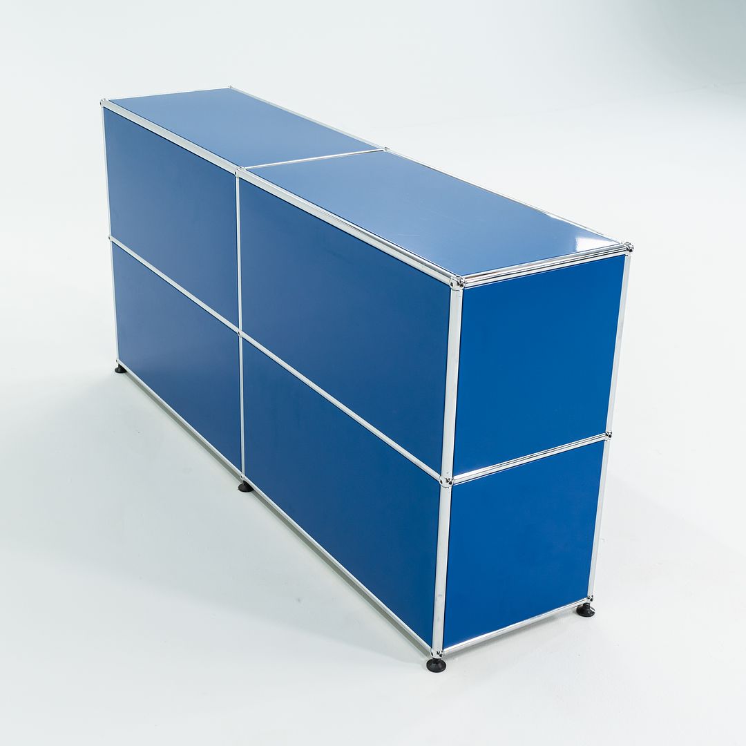 2000s USM Haller Blue C2A Credenza / Cabinet with 2x Pull-out Drawers