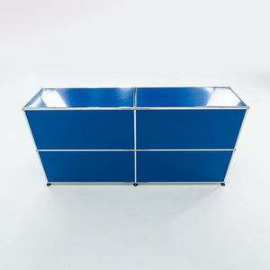 2000s USM Haller Blue C2A Credenza / Cabinet with 2x Pull-out Drawers