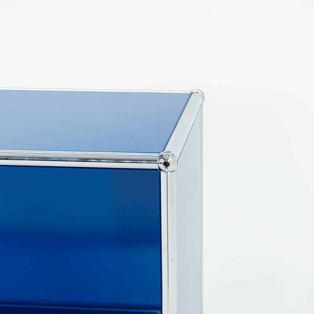 2000s USM Haller Blue C2A Credenza / Cabinet with 2x Pull-out Drawers