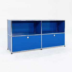 2000s USM Haller Blue C2A Credenza / Cabinet with 2x Pull-out Drawers