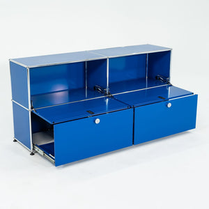 2000s USM Haller Blue 14x60x30 in E2 Credenza / Cabinet with 4-doors